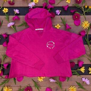 Champion Magenta Hoodie with Floral Accents (Large)